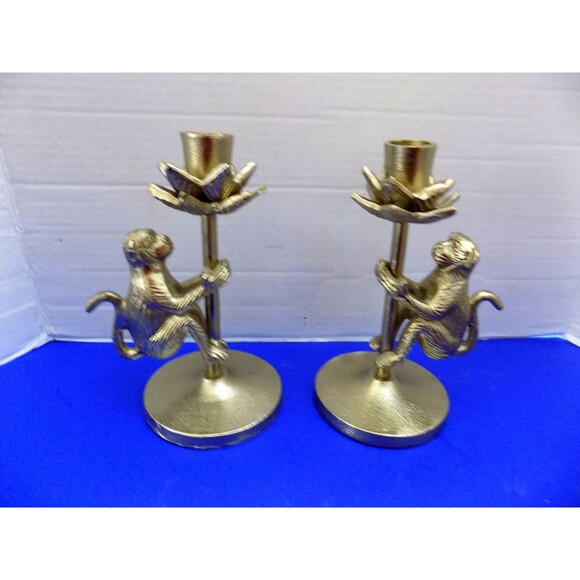 New Monkey Candle Holders Ape Chimps Statue Figurine - Picture 1 of 4